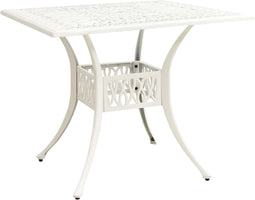 vidaXL - Tuintafel - 90x90x73 - cm - gietaluminium - wit