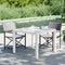 vidaXL - Tuintafel - 90x90x75 - cm - gehard - glas - en - poly - rattan - wit