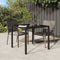 vidaXL - Tuintafel - 90x90x75 - cm - gehard - glas - en - poly - rattan - bruin