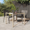 vidaXL - Tuintafel - 90x90x75 - cm - gehard - glas - en - poly - rattan - beige