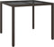 vidaXL - Tuintafel - 90x90x75 - cm - gehard - glas - en - poly - rattan - bruin