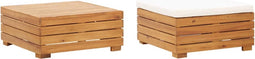 vidaXL - Tuintafel - en - voetensteun - met - kussen - massief - acaciahout