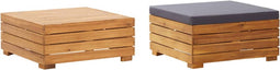 vidaXL - Tuintafel - en - voetensteun - met - kussen - massief - acaciahout