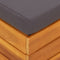 vidaXL - Tuintafel - en - voetensteun - met - kussen - massief - acaciahout