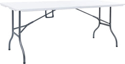 vidaXL - Tuintafel - inklapbaar - 180x72x72 - cm - HDPE - wit