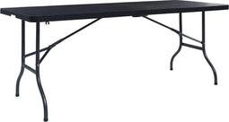 vidaXL - Tuintafel - inklapbaar - 180x75x72 - cm - HDPE - en - kunstrattan - zwart