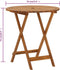 vidaXL - Tuintafel - inklapbaar - 70 - cm - massief - acaciahout