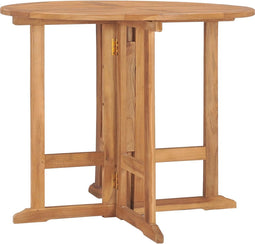 vidaXL - Tuintafel - inklapbaar - Ø - 90x75 - cm - massief - teakhout