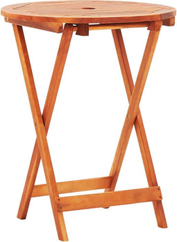 vidaXL - Tuintafel - inklapbaar - Ø60x75 - cm - massief - eucalyptushout