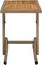 vidaXL - Tuintafel - massief - acaciahout - en - poly - rattan - beige