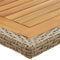 vidaXL - Tuintafel - massief - acaciahout - en - poly - rattan - beige