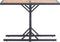 vidaXL - Tuintafel - massief - acaciahout - en - poly - rattan - zwart