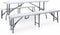 vidaXL - Tuintafel - met - 2 - bankjes - inklapbaar - 180 - cm - staal - en - HDPE - wit