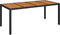 vidaXL - Tuintafel - met - houten - blad - 190x90x75 - cm - poly - rattan - zwart