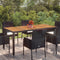 vidaXL - Tuintafel - met - houten - blad - 190x90x75 - cm - poly - rattan - zwart