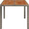 vidaXL - Tuintafel - met - houten - blad - 90x90x75 - cm - poly - rattan - grijs