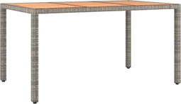 vidaXL - Tuintafel - met - houten - blad - poly - ratten - en - acaciahout - grijs