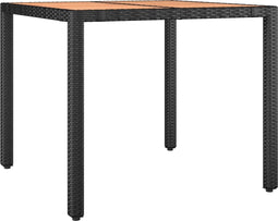 vidaXL - Tuintafel - met - houten - blad - poly - ratten - en - acaciahout - zwart
