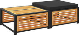 vidaXL - Tuintafel - met - kruk - massief - acaciahout
