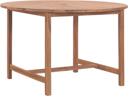 vidaXL - Tuintafel - Ø110x75 - cm - massief - teakhout