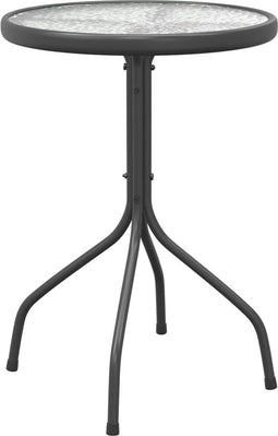 vidaXL - Tuintafel - Ø50x71 - cm - staal - antracietkleurig