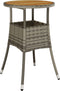 vidaXL - Tuintafel - Ø60x75 - cm - acaciahout - en - poly - rattan - grijs