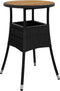 vidaXL - Tuintafel - Ø60x75 - cm - acaciahout - en - poly - rattan - zwart