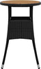 vidaXL - Tuintafel - Ø60x75 - cm - acaciahout - en - poly - rattan - zwart