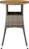 vidaXL - Tuintafel - Ø60x75 - cm - acaciahout - en - poly - rattan - grijs