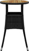 vidaXL - Tuintafel - Ø60x75 - cm - acaciahout - en - poly - rattan - zwart