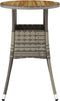 vidaXL - Tuintafel - Ø60x75 - cm - acaciahout - en - poly - rattan - grijs