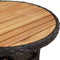 vidaXL - Tuintafel - Ø60x75 - cm - acaciahout - en - poly - rattan - zwart