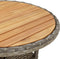 vidaXL - Tuintafel - Ø60x75 - cm - acaciahout - en - poly - rattan - grijs
