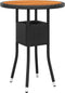 vidaXL - Tuintafel - Ø60x75 - cm - acaciahout - en - poly - rattan - zwart