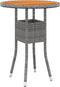 vidaXL - Tuintafel - Ø60x75 - cm - acaciahout - en - poly - rattan - grijs