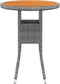 vidaXL - Tuintafel - Ø60x75 - cm - acaciahout - en - poly - rattan - grijs