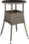 vidaXL - Tuintafel - Ø60x75 - cm - gehard - glas - en - poly - rattan - grijs