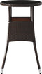 vidaXL - Tuintafel - Ø60x75 - cm - gehard - glas - en - poly - rattan - bruin