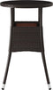 vidaXL - Tuintafel - Ø60x75 - cm - gehard - glas - en - poly - rattan - bruin