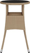 vidaXL - Tuintafel - Ø60x75 - cm - gehard - glas - en - poly - rattan - beige