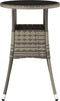 vidaXL - Tuintafel - Ø60x75 - cm - gehard - glas - en - poly - rattan - grijs