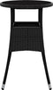 vidaXL - Tuintafel - Ø60x75 - cm - gehard - glas - en - poly - rattan - zwart