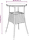vidaXL - Tuintafel - Ø60x75 - cm - gehard - glas - en - poly - rattan - bruin