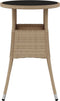 vidaXL - Tuintafel - Ø60x75 - cm - gehard - glas - en - poly - rattan - beige