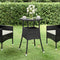 vidaXL - Tuintafel - Ø60x75 - cm - gehard - glas - en - poly - rattan - zwart