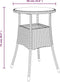 vidaXL - Tuintafel - Ø60x75 - cm - gehard - glas - en - poly - rattan - beige