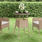vidaXL - Tuintafel - Ø60x75 - cm - gehard - glas - en - poly - rattan - beige