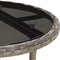 vidaXL - Tuintafel - Ø60x75 - cm - gehard - glas - en - poly - rattan - grijs