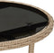 vidaXL - Tuintafel - Ø60x75 - cm - gehard - glas - en - poly - rattan - beige