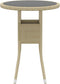 vidaXL - Tuintafel - Ø60x75 - cm - gehard - glas - en - poly - rattan - beige